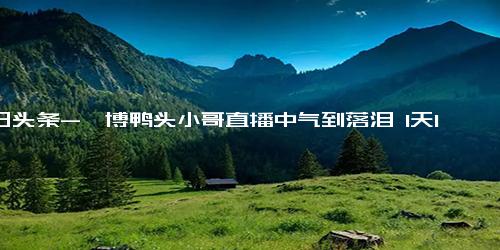 今日头条-淄博鸭头小哥直播中气到落泪 1天18万人逛仅卖6千元，闭店自嘲无业游民